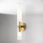 Load image into Gallery viewer, Rivora Ribbed Glass Tube Double Wall Lamp – Contemporary Wall Lighting for Entryway