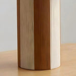 Cargar imagen en el visor de la Galería, Cylindrical striped table lamp base with woven panel texture