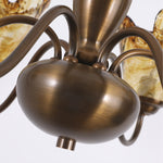 Load image into Gallery viewer, Amber Ruffle Glass Brass Chandelier