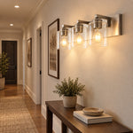 Charger l'image dans la visionneuse de galerie, Modern Metal Vanity Light with Glass Shades for Bathrooms