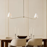 Load image into Gallery viewer, Fibura Linear Fabric Chandelier - Modern Brass Linear Chandelier