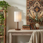 Load image into Gallery viewer, Linbron Wood Base Modern Lamp – Diffused Lighting for Open Living Spaces and Home Offices