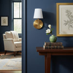 Load image into Gallery viewer, Ornato Luxe Metal Frame Wall Lamp with Fabric Shade – Minimalist Mid Century Modern Wall Sconce for Entryway or Hallway