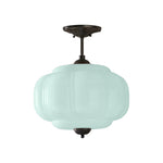 Load image into Gallery viewer, Eloise Vintage Inspired Scalloped Milk Glass Pendant - Modern Accent Light for Kitchen and Bedroom