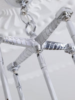 Load image into Gallery viewer, Art Deco Star Chandelier – Frosted Glass Deco Fixture for Dining Room – Astris Vega