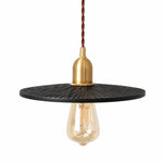 Charger l'image dans la visionneuse de galerie, Black lacquer carved wooden pendant light shade