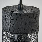 Cargar imagen en el visor de la Galería, Close view of the black stone texture top and metal suspension connector