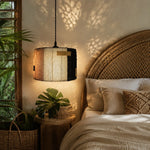 Bild in Gallery-Viewer laden, Natural Loofah Woven Pendant Lamp Wabi Sabi Patchwork Hanging Light