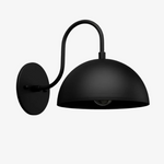 Cargar imagen en el visor de la Galería, Aplique de pared industrial de metal Curva - Brazo curvo de latón - Luminaria de cúpula martillada