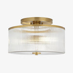 Bild in Gallery-Viewer laden, Rilona Gestreifte Glas-Trommel-Deckenleuchte — Klassische Halbeinbauleuchte für Schlafzimmer oder Büro U13