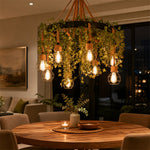 Load image into Gallery viewer, Rope-Wrapped Industrial Ring Chandelier