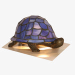 Load image into Gallery viewer, TiffStar Tortoise Art Glass Accent Lamp – Retro Style Decorative Bedside Lamp for Cozy Reading