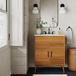 Load image into Gallery viewer, Rivrona Ribbed Glass Wall Sconce - Modern Milk Glass Vanity Light