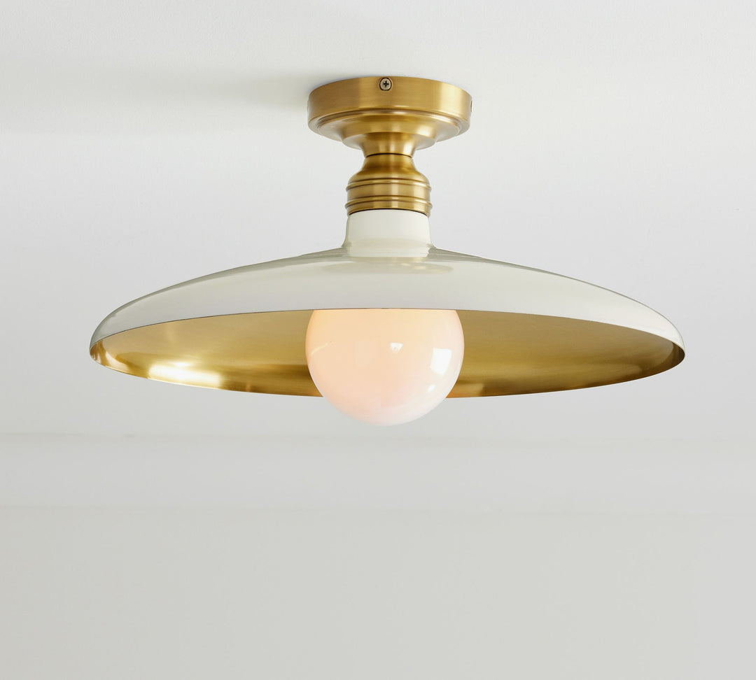 Lámpara de techo metálica Forvara Farmhouse - Diseño industrial de disco redondo