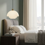 Cargar imagen en el visor de la Galería, Lámpara colgante Opalisse Art Decó – Lámpara de techo con cúpula de vidrio lechoso para comedor U25