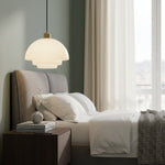 Charger l'image dans la visionneuse de galerie, Suspension Art Déco Opalisse – Lampe de Plafond à Dôme en Verre Opalin pour Salle à Manger N07