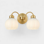 Load image into Gallery viewer, Double-head solid brass milk glass flower wall lamp