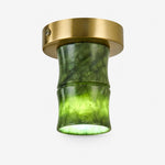 Cargar imagen en el visor de la Galería, Complete jade bamboo flush mount ceiling lamp