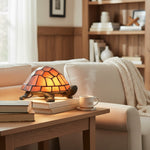 Load image into Gallery viewer, TiffStar Tortoise Art Glass Accent Lamp – Retro Style Decorative Bedside Lamp for Cozy Reading