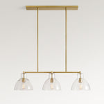Bild in Gallery-Viewer laden, Glavira Contemporary Linear Pendant Light – Klarglas-Schirm mit Messing- oder Bronze-Finish