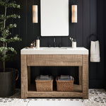 Load image into Gallery viewer, Wolvina Natural Marble Tube Sconce with Sleek Metal Details