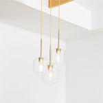 Bild in Gallery-Viewer laden, Lumivelle 3 Licht Glas Kronleuchter - Klarer und Milchglas Lampenschirm Design