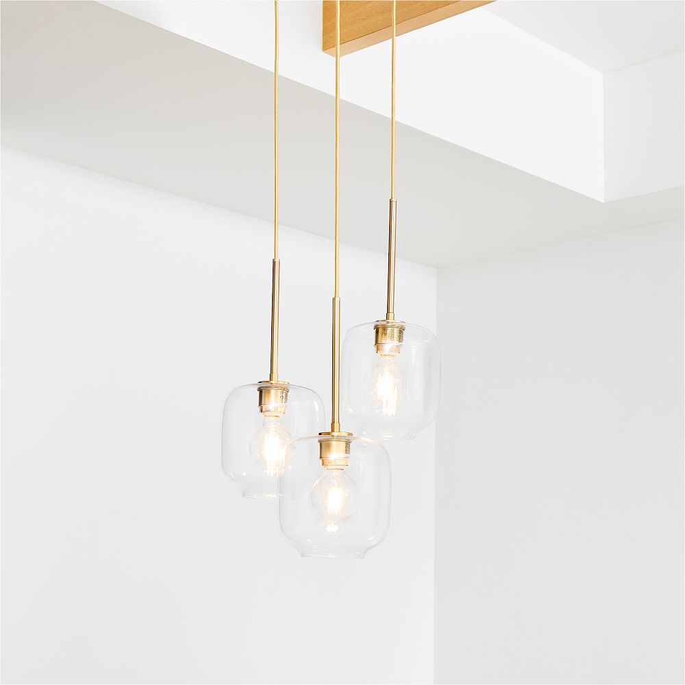 Lumivelle 3 Licht Glas Kronleuchter - Klarer und Milchglas Lampenschirm Design