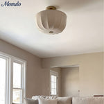 Cargar imagen en el visor de la Galería, Lámpara Colgante Empotrada Loomis de Lino Satén – Lámpara de Techo de Estilo Contemporáneo para Salas de Estar y Entradas