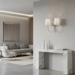 Cargar imagen en el visor de la Galería, Aplique de Pared Doble Clásico Moderno Roven con Brazos Curvos y Pantallas de Tela para Dormitorio y Pasillo