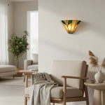 Load image into Gallery viewer, TiffStar Art Nouveau Leaf Motif Tiffany Wall Sconce - Vintage Inspired Accent Lighting for Hallway and Living Room