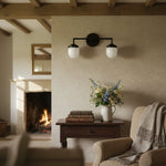 Cargar imagen en el visor de la Galería, Aplique de pared moderno de cristal opalino para tocador – Lámpara de pared de baño de cristal opalino