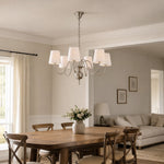 Bild in Gallery-Viewer laden, French Vintage Fabric Shade Chandelier