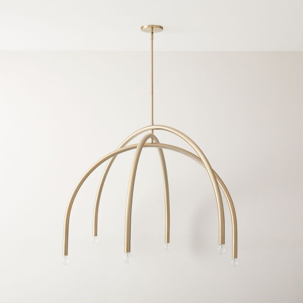 Lustre à arc Borvia – Design moderne du milieu du siècle, finition champagne