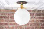 Load image into Gallery viewer, Glorica Opal Glass Semi-Flush Ceiling Light – Mid-Century Modern Fixture for Living Room