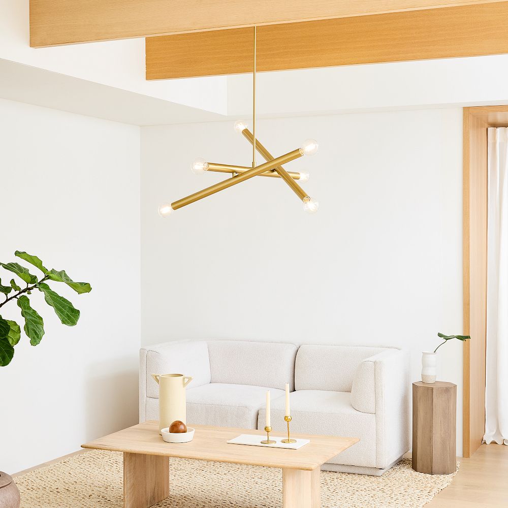 Lustre Borvia Spoutnik à 6 lumières – Style Trace à hauteur réglable