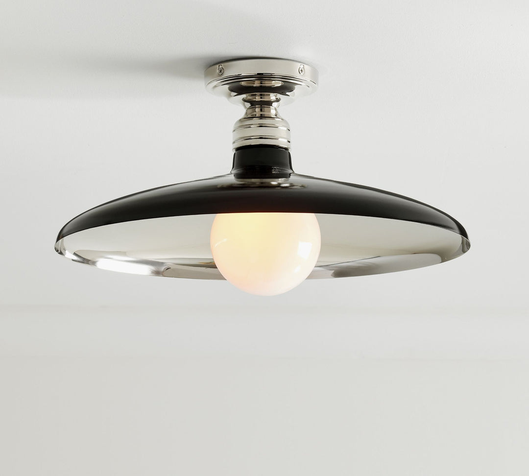 Lámpara de techo metálica Forvara Farmhouse - Diseño industrial de disco redondo