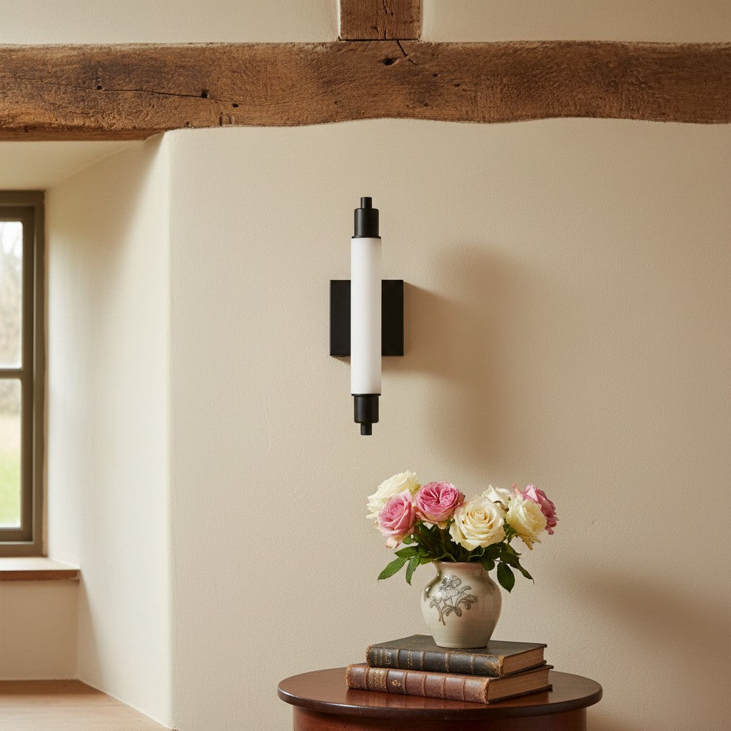 Aplique de tocador moderno Ornato Luxe - Lámpara de pared Art Déco con pantalla cilíndrica