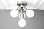 Load image into Gallery viewer, Glorica Glass Elegant Flush Mount Light Fixture - White Globe Design for Contemporary Interiors