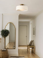 Load image into Gallery viewer, Cerova Porcelain Flush Mount Ceiling Light – Modern Low-Profile Fixture