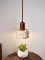 Load image into Gallery viewer, Travertine Japanese Wabi-sabi Style Bedside Pendant Lamp for Bedroom