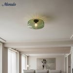 Cargar imagen en el visor de la Galería, Lámpara de techo empotrada de vidrio ondulado multicolor vintage Verdoma - Lámpara de techo decorativa retro para cocina o pasillo