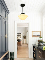 Load image into Gallery viewer, Art Deco UFO Milk Glass Fixed Ceiling Light