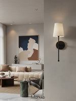 Charger l'image dans la visionneuse de galerie, Applique murale nordique en tissu et laiton rustique