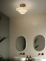 Load image into Gallery viewer, Art Deco Milk Glass Fixed Ceiling Light