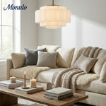 Load image into Gallery viewer, Geotower Glass Tiered Opal Pendant Light - Art Deco Vintage Style Ceiling Lamp for Living and Dining Areas