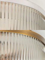 Cargar imagen en el visor de la Galería, Lámpara de techo empotrada de vidrio acanalado elegante Bravira – Luminaria moderna de perfil bajo para dormitorio