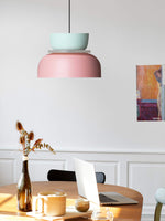 Cargar imagen en el visor de la Galería, Lámpara colgante con pantalla de cuenco de acrílico colorido Macaron