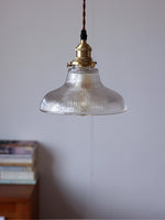 Load image into Gallery viewer, Ribbed Glass Pendant Light – Stylish Brass and Glass Pendant Light for Kitchen & Modern Interiors