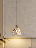 Load image into Gallery viewer, Wabi-sabi Style Water-polished Translucent Stone Retro Pendant Lamp