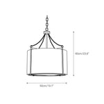 Load image into Gallery viewer, Antique Brass Carousel Chandelier with White Linen Drum Shade for Dining Room